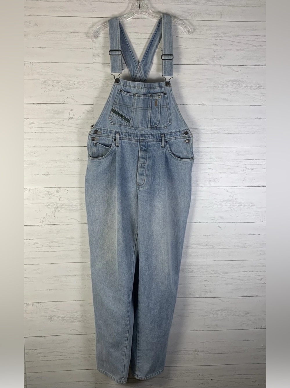 Vintage Bugle Boy Denim Jeans bib Overalls Bugle Boy Suspenders 32L